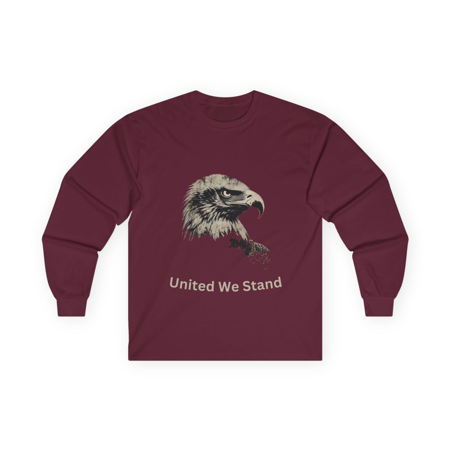 United We Stand text on a Long-Sleeve Tee