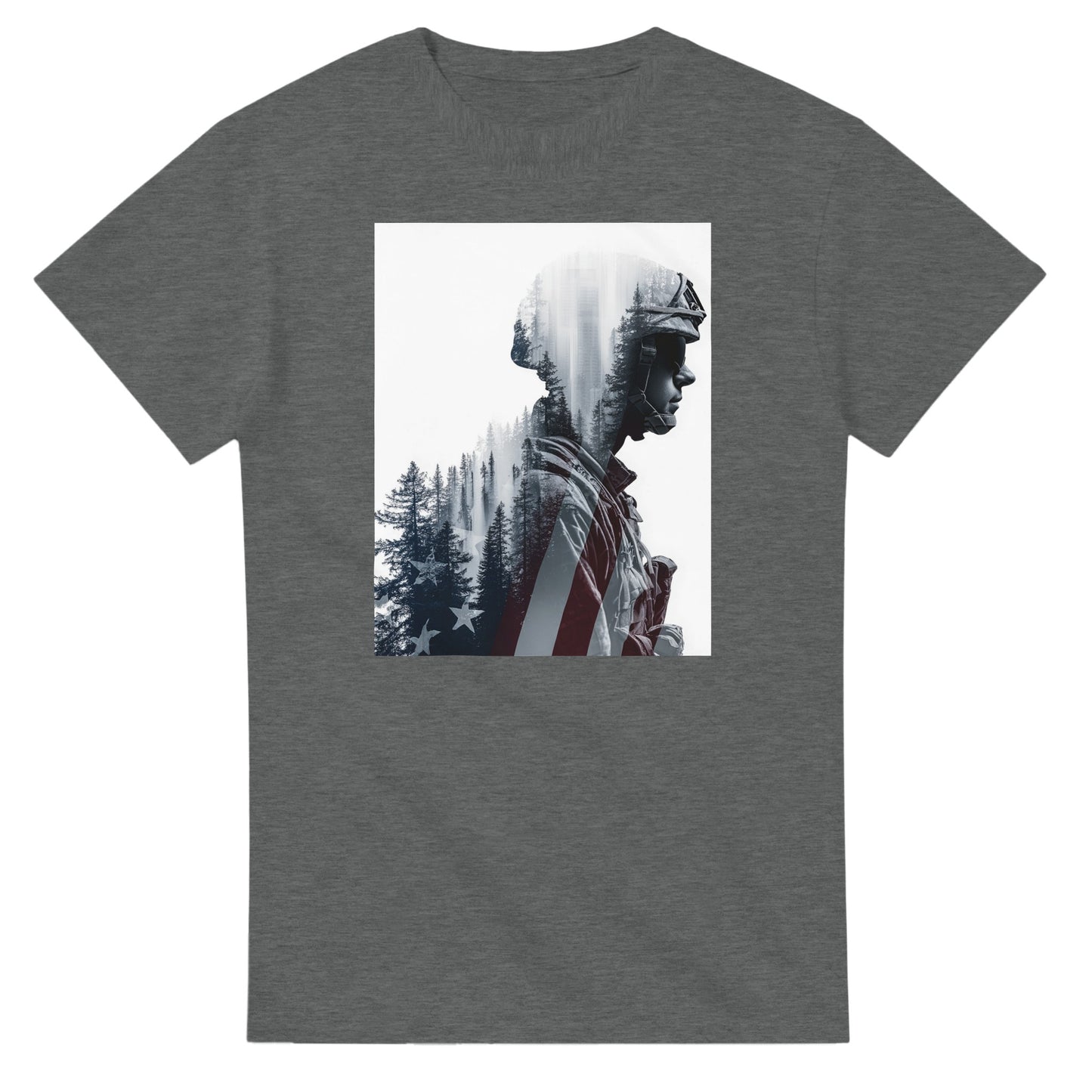 Patriotic Spirit Double Exposure on a heavyweight t-shirt