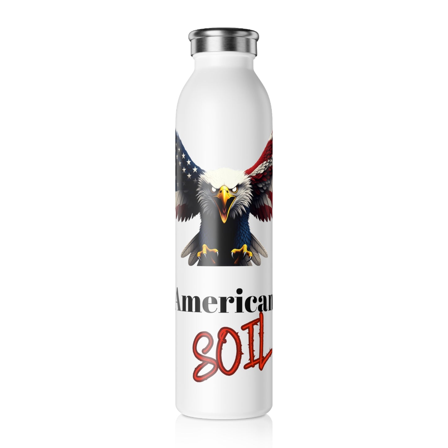 American Soil Patriotic Eagle on a 20oz Stainless Steel Water Bottle