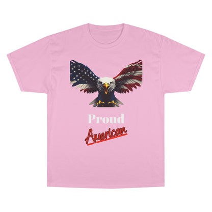 Proud American Patriotic Eagle on a Champion T-shirt