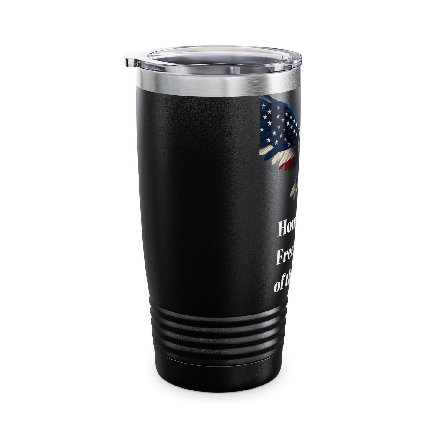 Home Of The Free Because Of The Brave Patriotic Eagle on a 20oz Insulated Tumbler