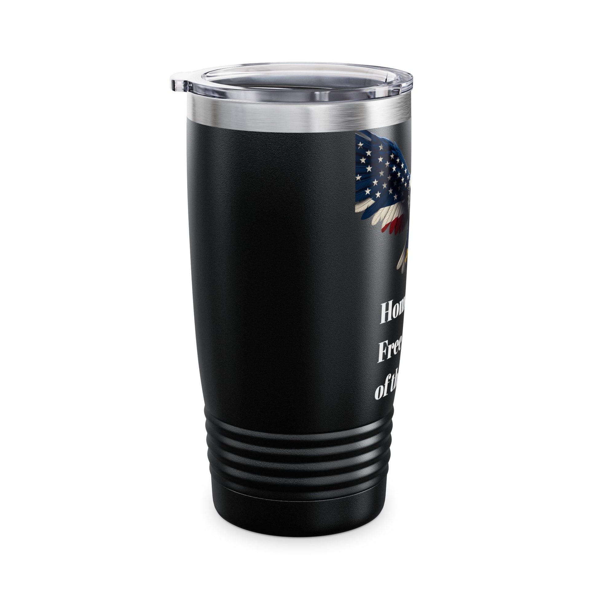 Home Of The Free Because Of The Brave Patriotic Eagle on a 20oz Insulated Tumbler