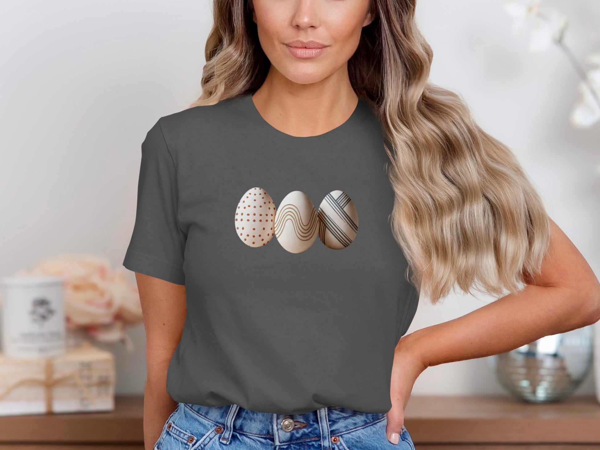 Charcoal Three Modern Artistic Easter Eggs Design product type
