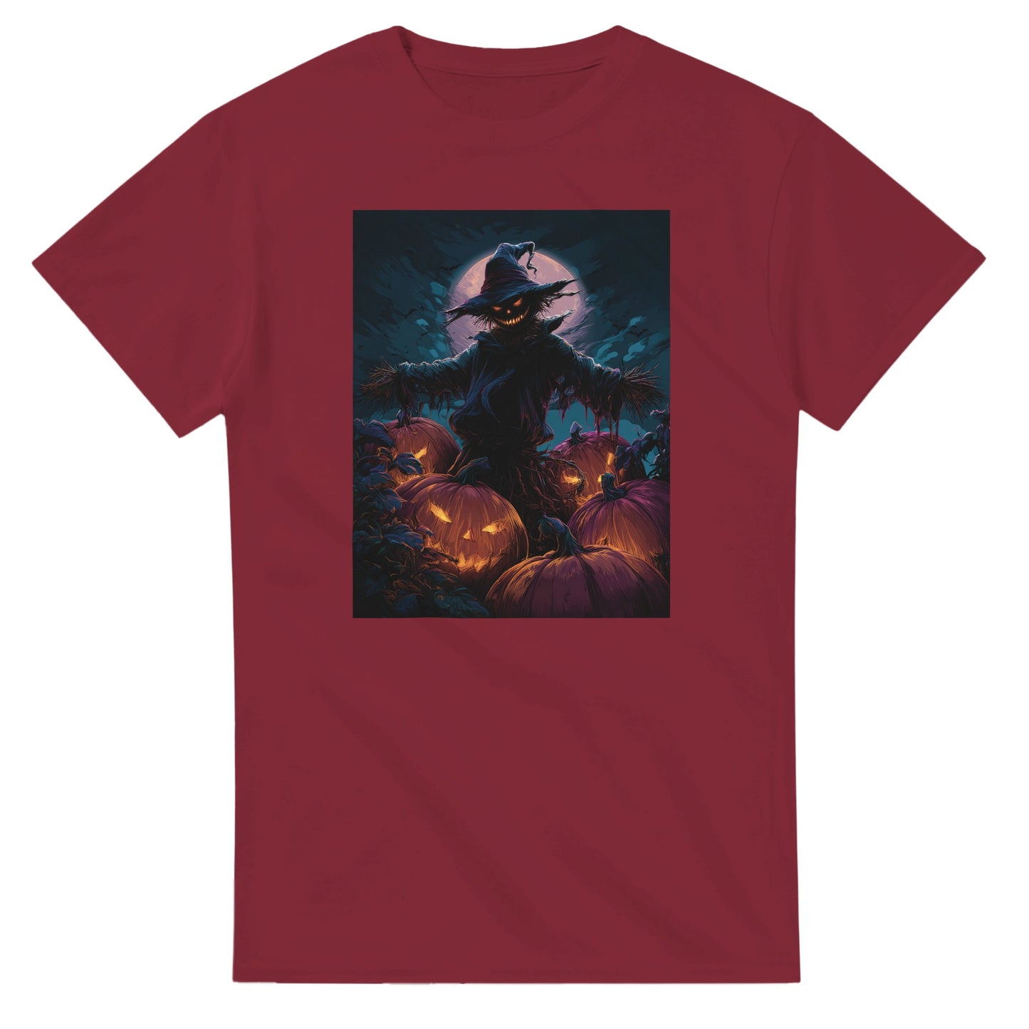 Jack-o'-Lanterns & Full Moon on a Heavyweight T-shirt