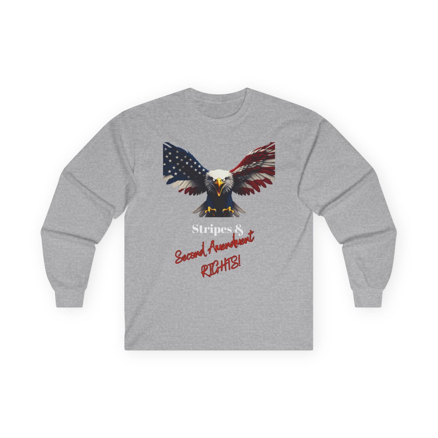 Stars & 2nd Amendment Rights Patriotic Eagle on a long sleeve tee