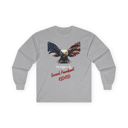 Stars & 2nd Amendment Rights Patriotic Eagle on a long sleeve tee