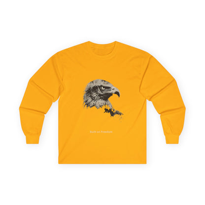 Built of Freedom text on a Long-Sleeve Tee