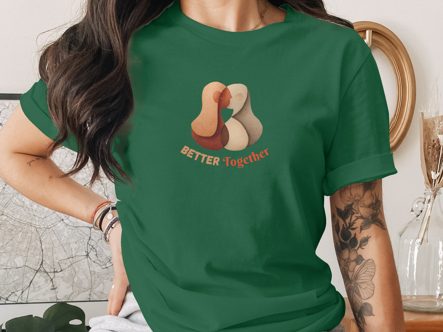 Better Together Green Graphic T-Shirt Casual Wear