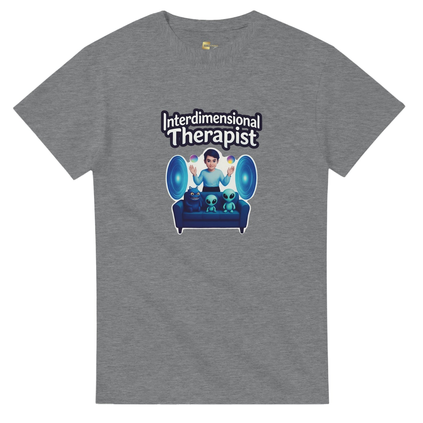 Interdimensional Therapist graphic design on a Heavyweight T-shirt