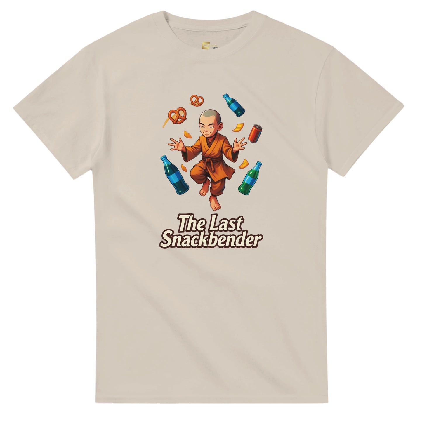 The Last Snackbender graphic design on a Heavyweight T-shirt