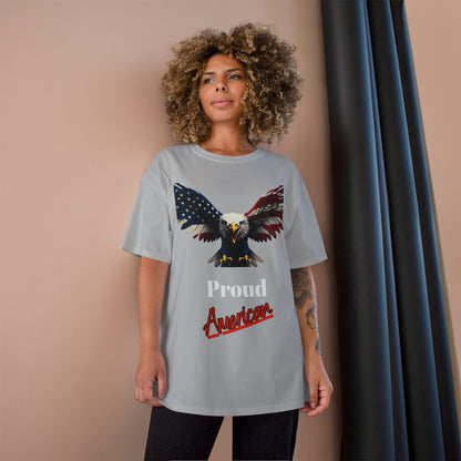 Proud American Patriotic Eagle on a Champion T-shirt