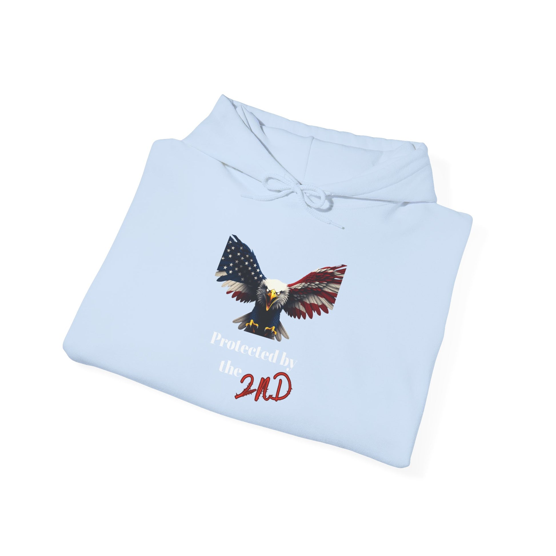 Protected By The 2nd Patriotic Eagle on a Pullover Hoodie