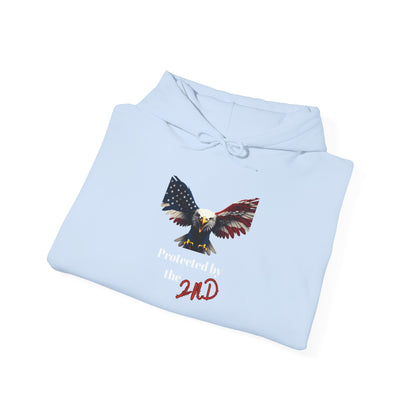 Protected By The 2nd Patriotic Eagle on a Pullover Hoodie