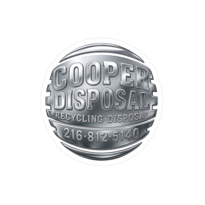 Cooper Disposal Recycling Disposal sticker with phone number 216-812-5140.