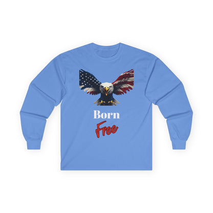 Born Free Patriotic Eagle on a long sleeve tee
