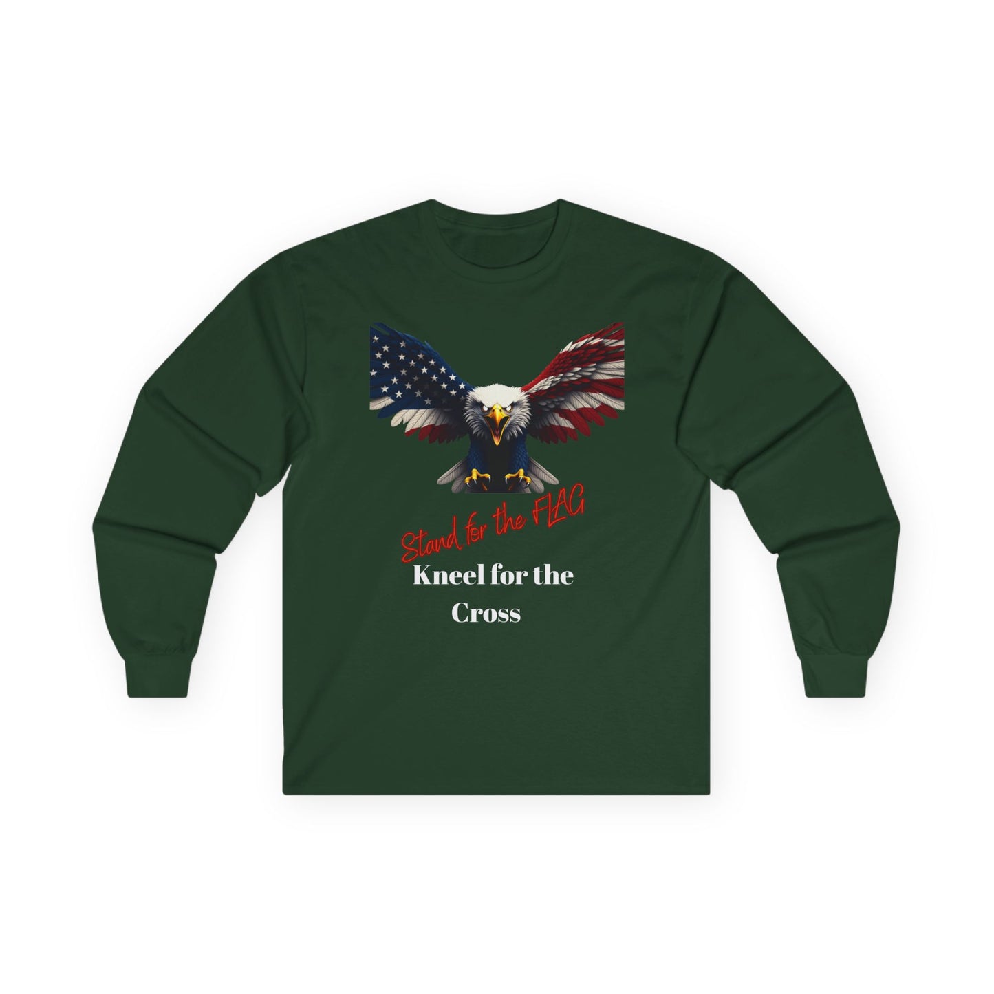 Stand For The Flag Kneel For The Cross Patriotic Eagle on a long sleeve tee