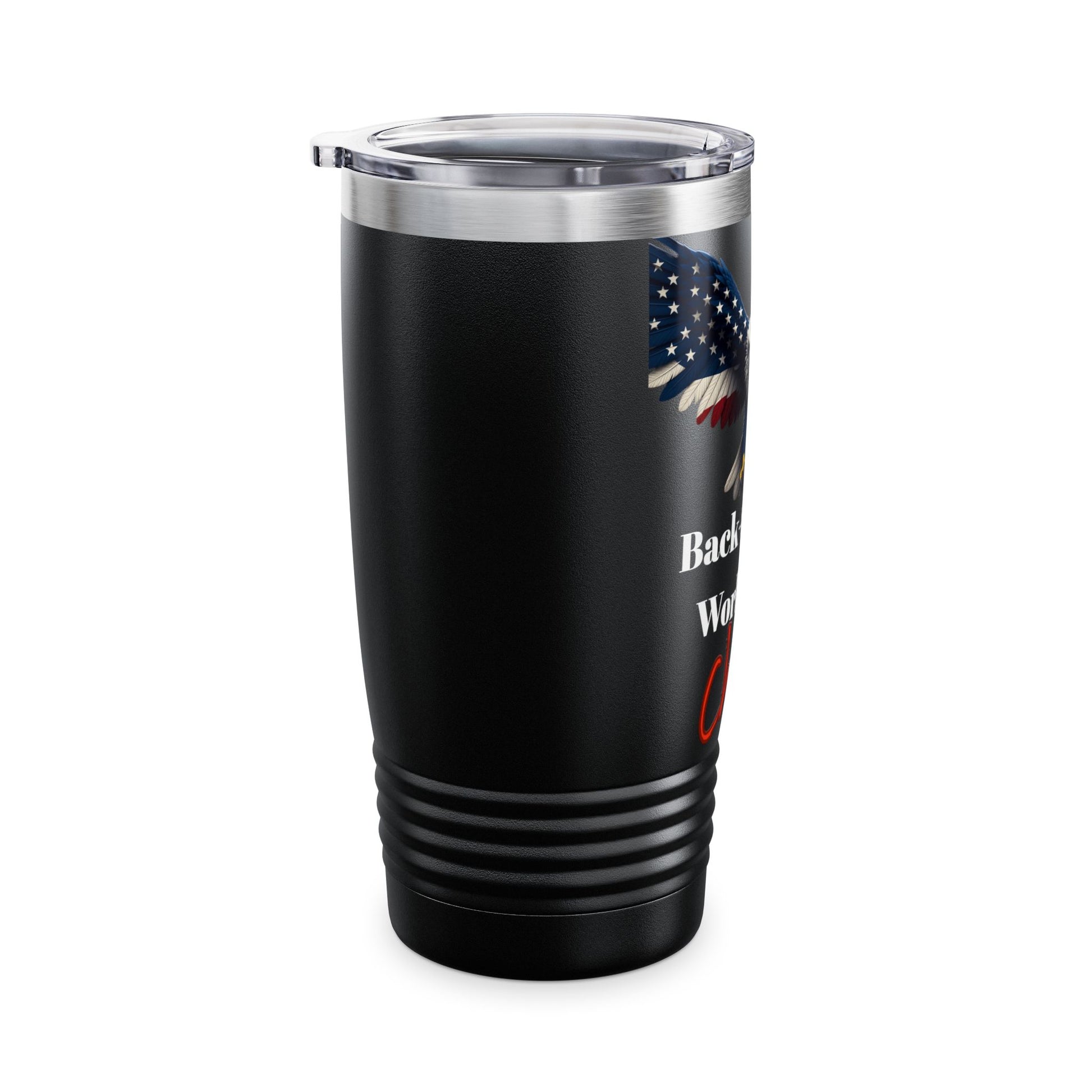 Back-To-Back World War Champs Patriotic Eagle on a 20oz Insulated Tumbler