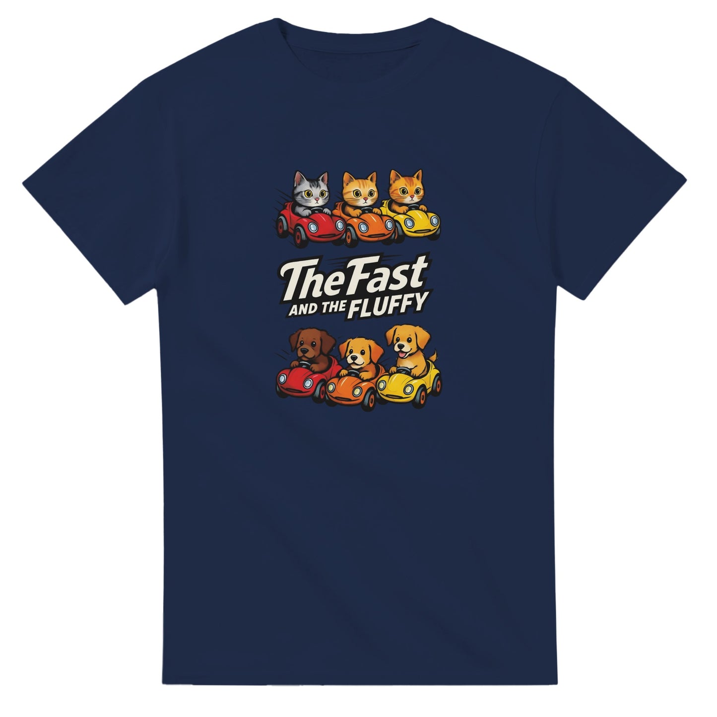 The Fast and The Fluffy graphic design on a Heavyweight T-shirt