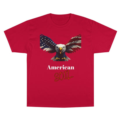 American Soil Patriotic Eagle on a Champion T-shirt