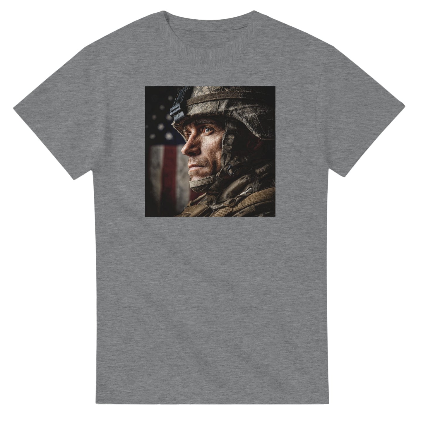 Patriotic Soldier on a heavyweight t-shirt