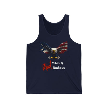 Red White & Badass Patriotic Eagle on a Premium Tank Top