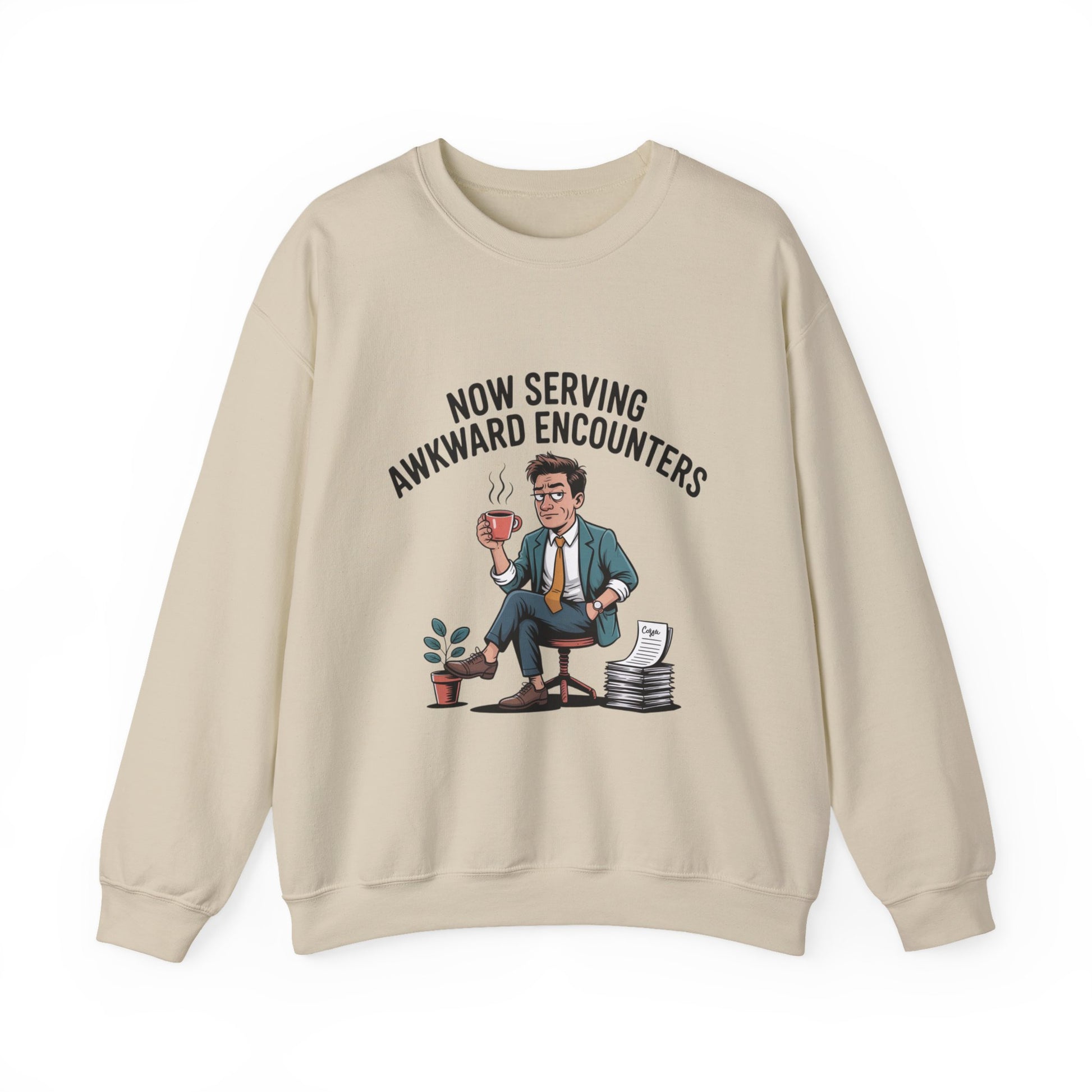 Now Serving Awkward Moments on a Crewneck Sweatshirt