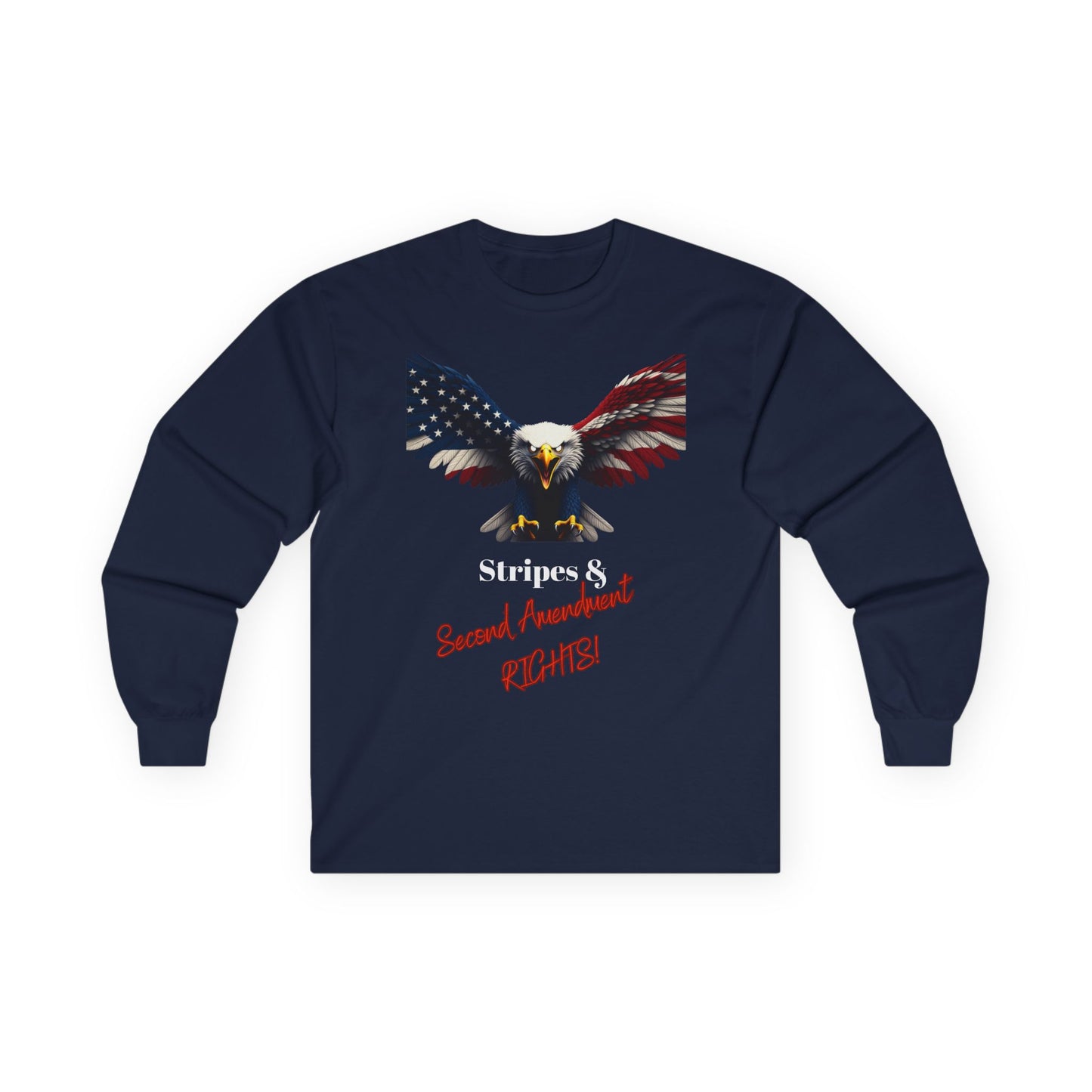 Stars & 2nd Amendment Rights Patriotic Eagle on a long sleeve tee