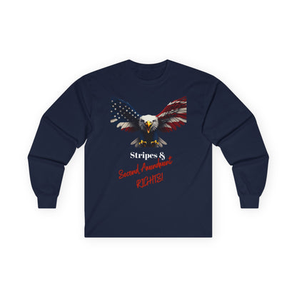 Stars & 2nd Amendment Rights Patriotic Eagle on a long sleeve tee