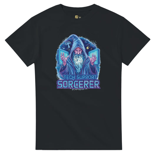 Tech Support Sorcerer graphic design on a Heavyweight T-shirt