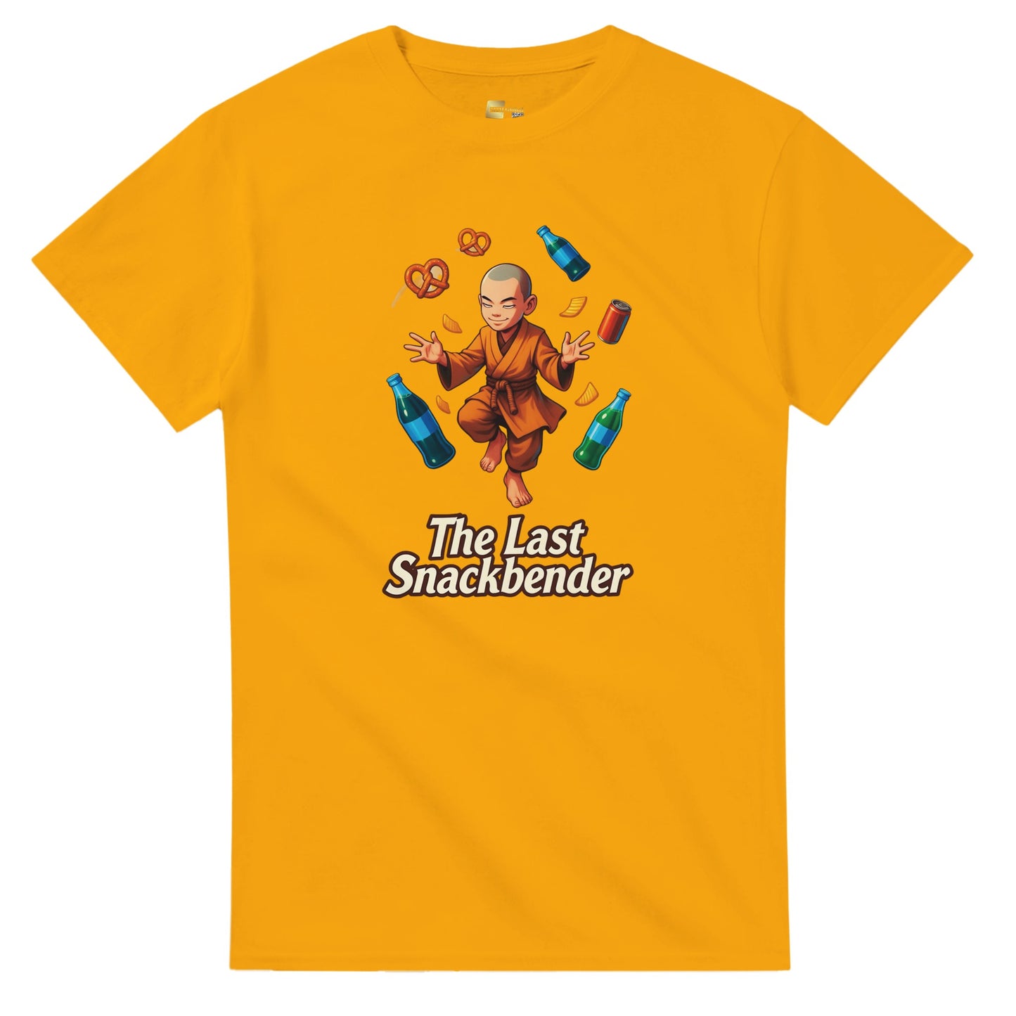The Last Snackbender graphic design on a Heavyweight T-shirt