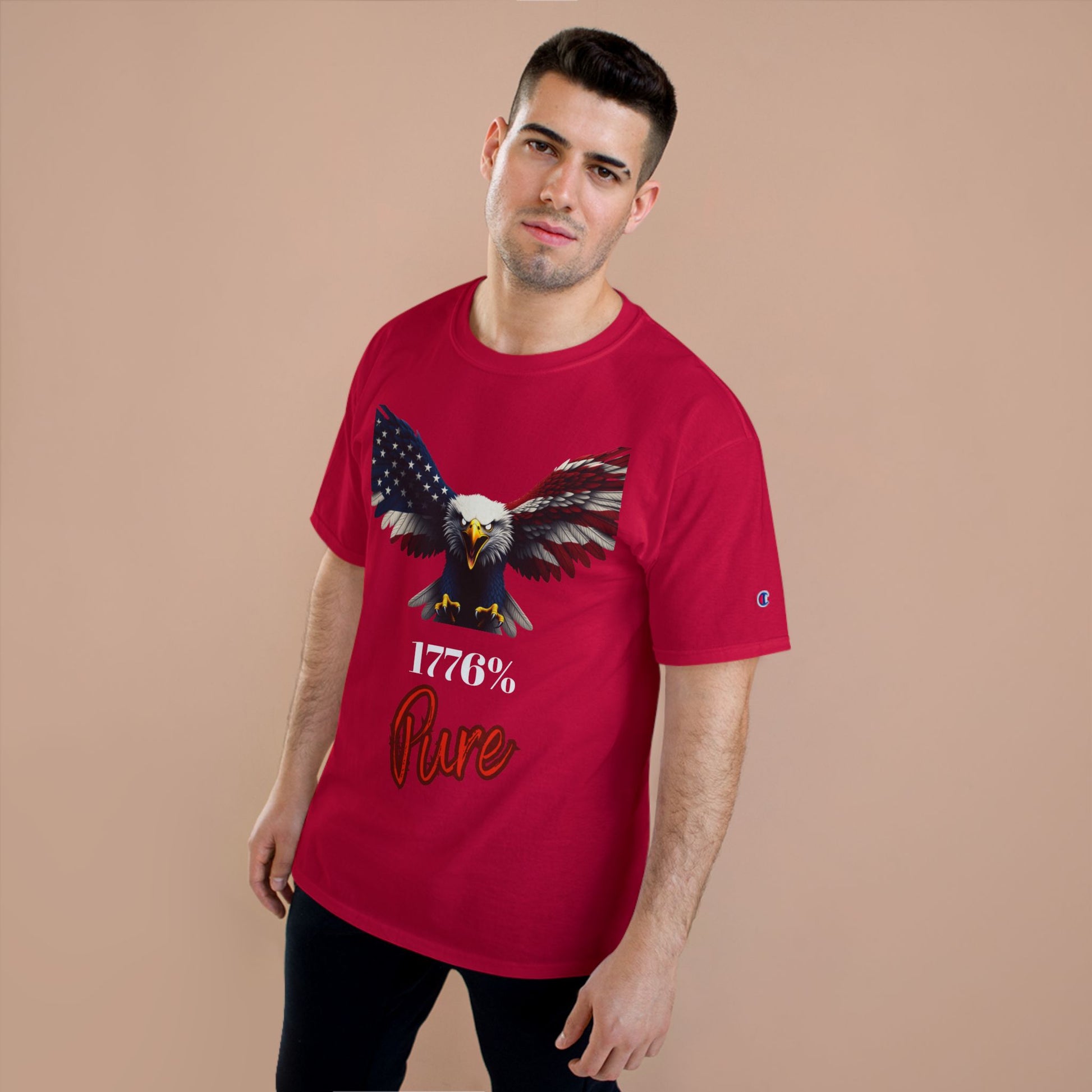 1776% Pure Patriotic Eagle on a Champion T-shirt