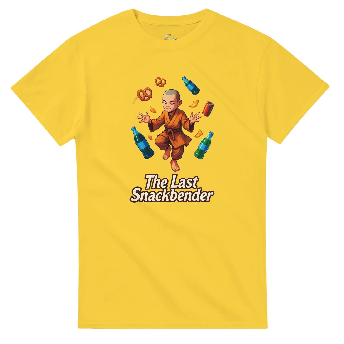 The Last Snackbender graphic design on a Heavyweight T-shirt
