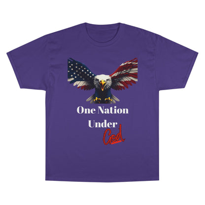 One Nation Under God Patriotic Eagle on a Champion T-shirt
