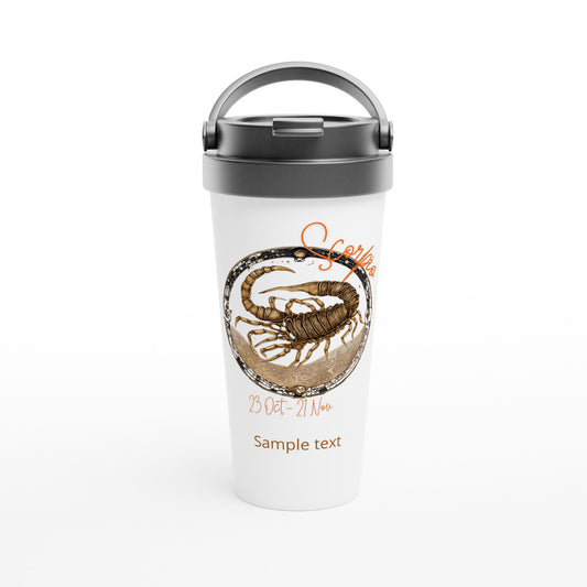 15oz stainless steel travel mug scorpio sting personalized
