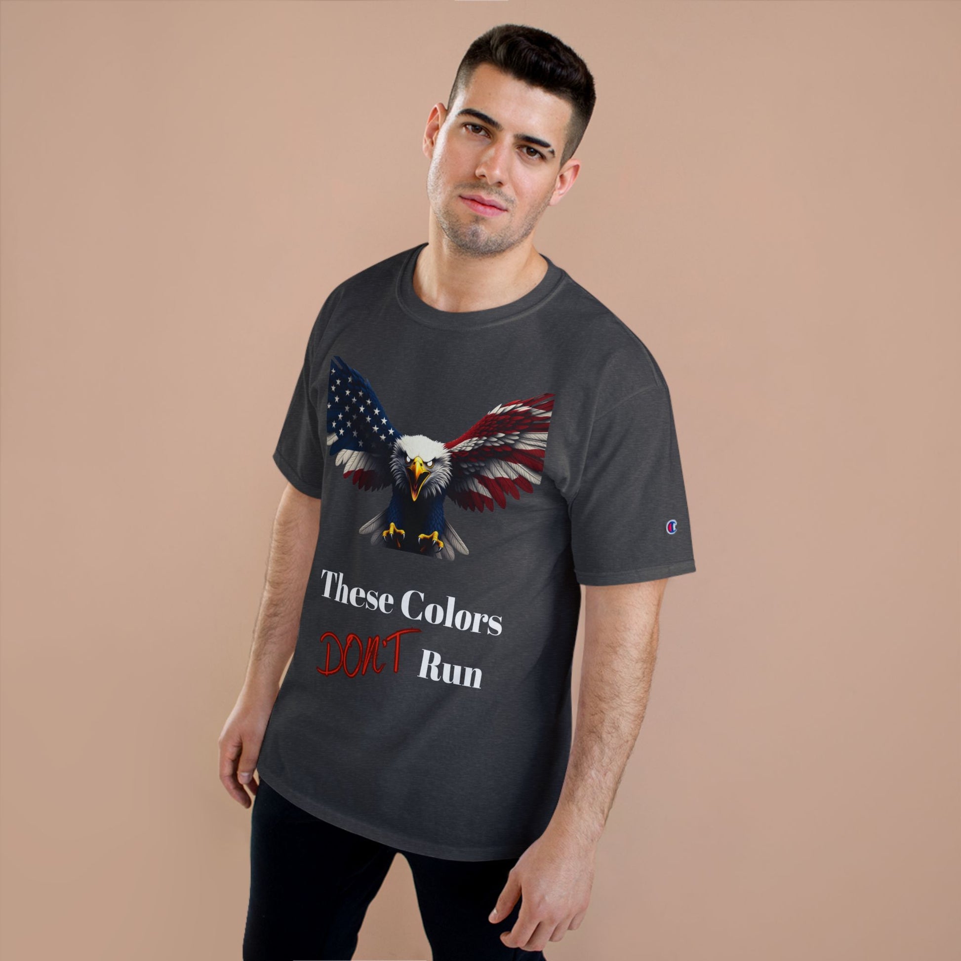 These Colors Don't Run Patriotic Eagle on a Champion T-shirt