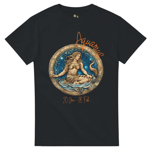 heavyweight crewneck t-shirt Astrology Aquarius vision personalized