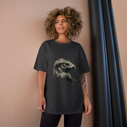 Heritage Eagle Head on a Champion Tee