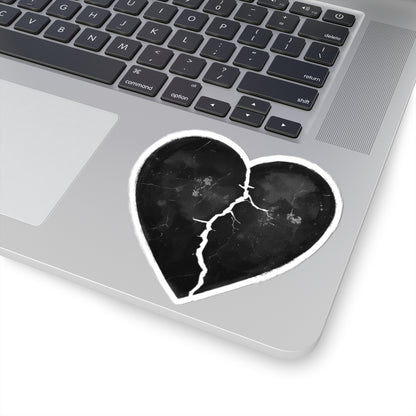 Broken Black Heart Design Sticker for Laptops and More