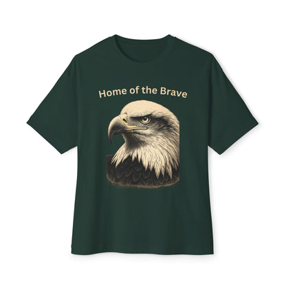 Engraved Eagle - Home of the Brave text at the top of a premium tee