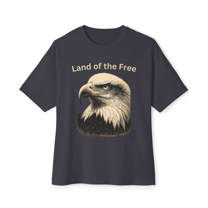 Engraved Eagle - Land of the Free text at the top of a premium tee