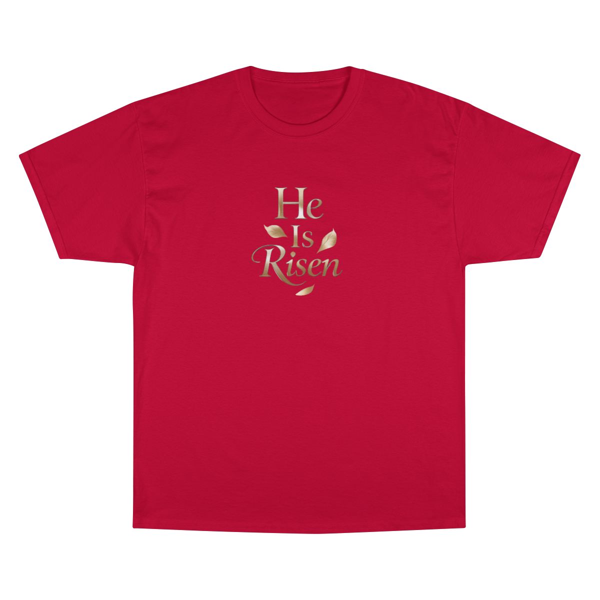 He Is Risen Gold Design Red Shirt product type