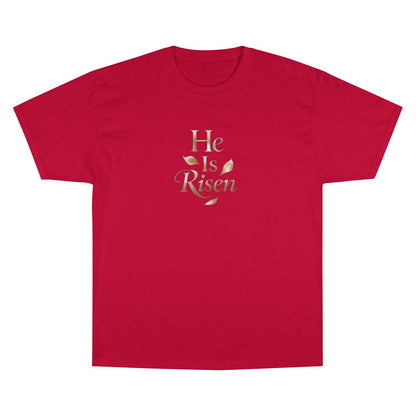 He Is Risen Gold Design Red Shirt product type