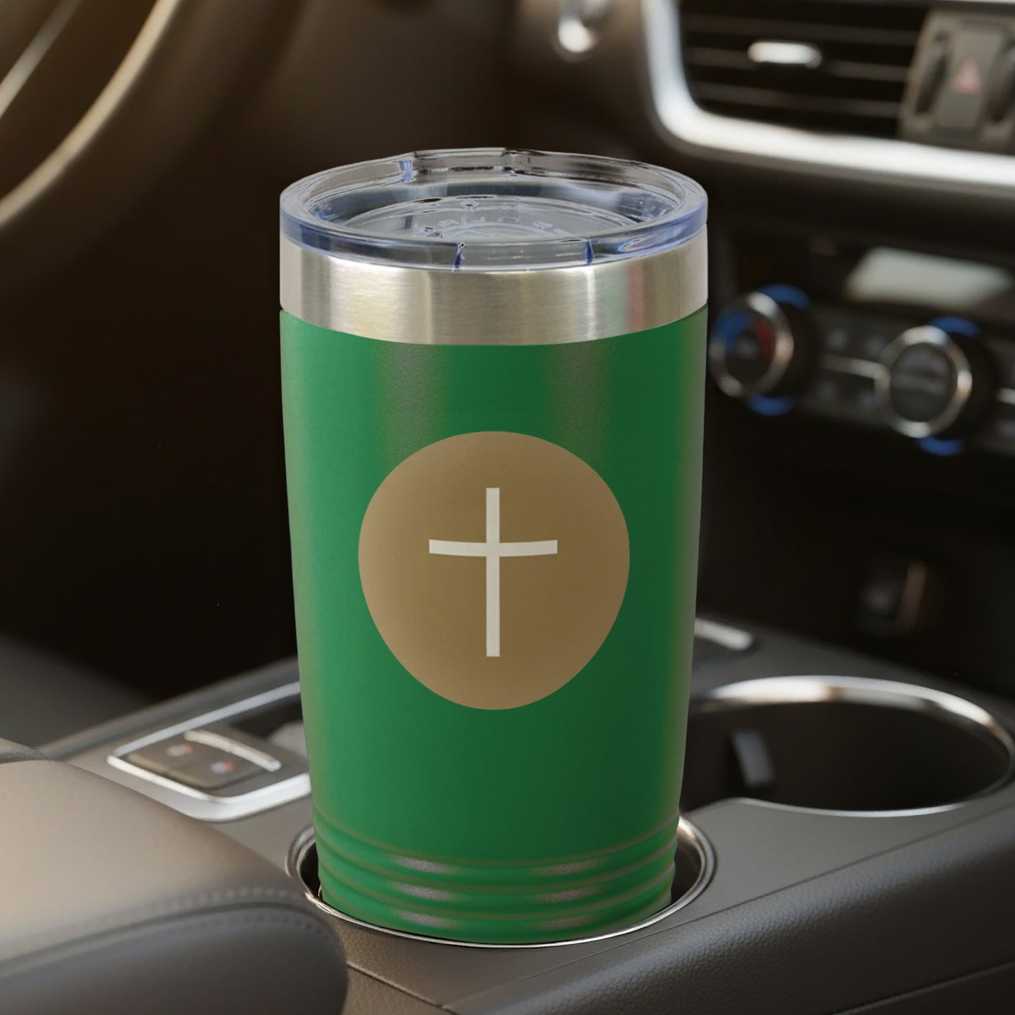 Vibrant Green Christian Cross Symbol Tumbler product type