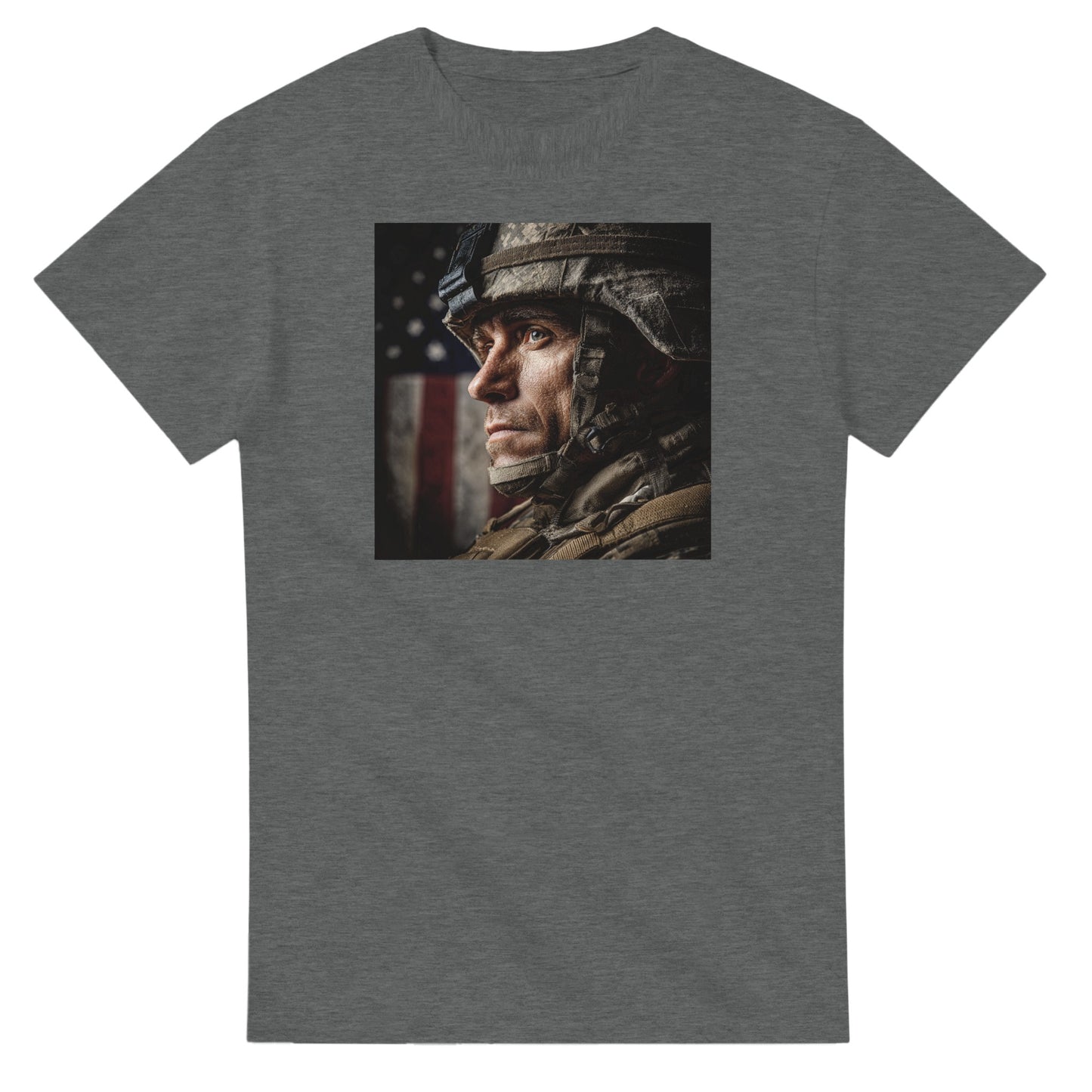 Patriotic Soldier on a heavyweight t-shirt