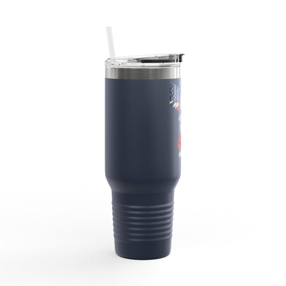 Live Free Or Die Patriotic Eagle on a 40oz tumbler