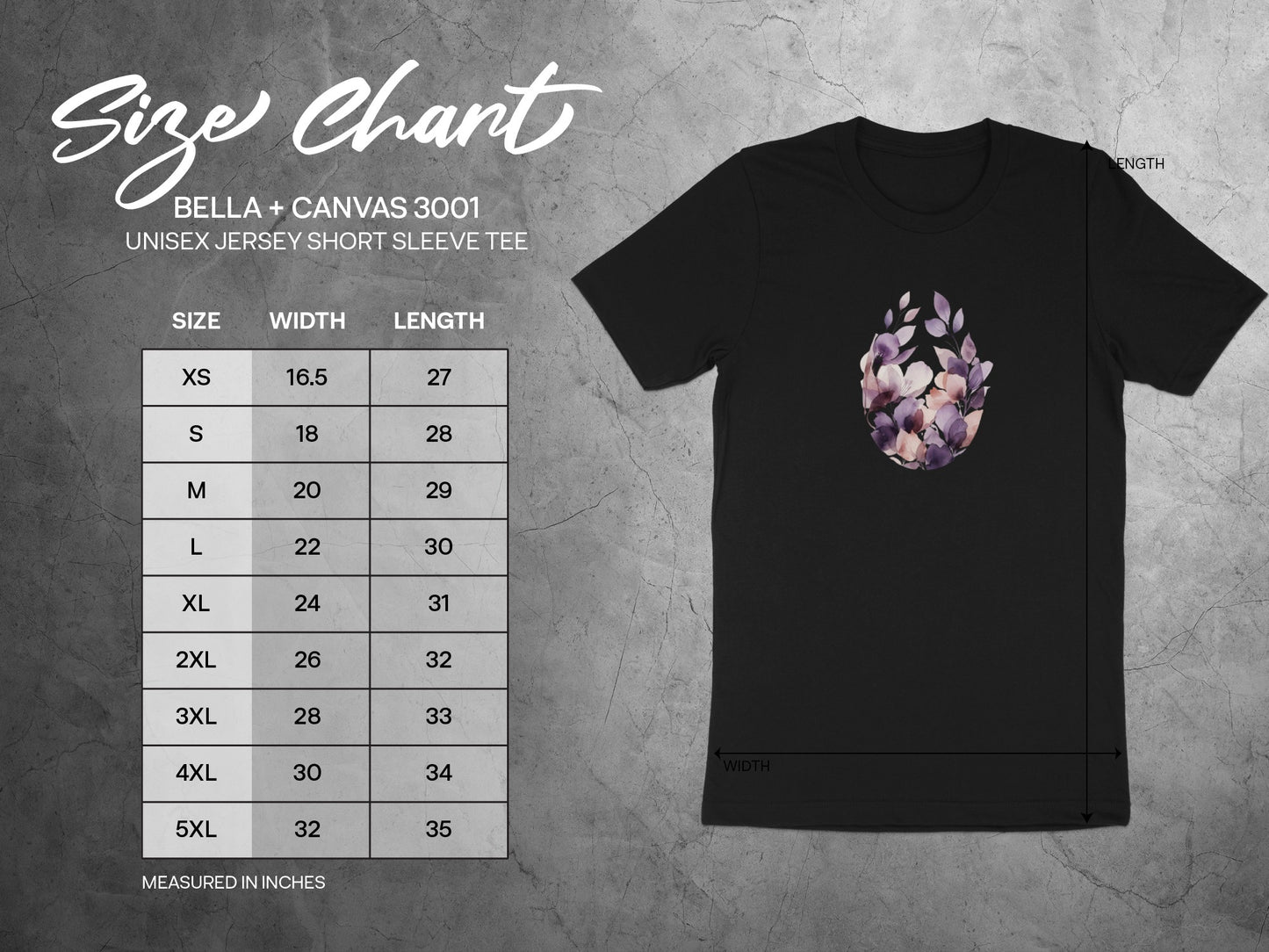 Floral Egg Graphic Bella Canvas 3001 Jersey Tee