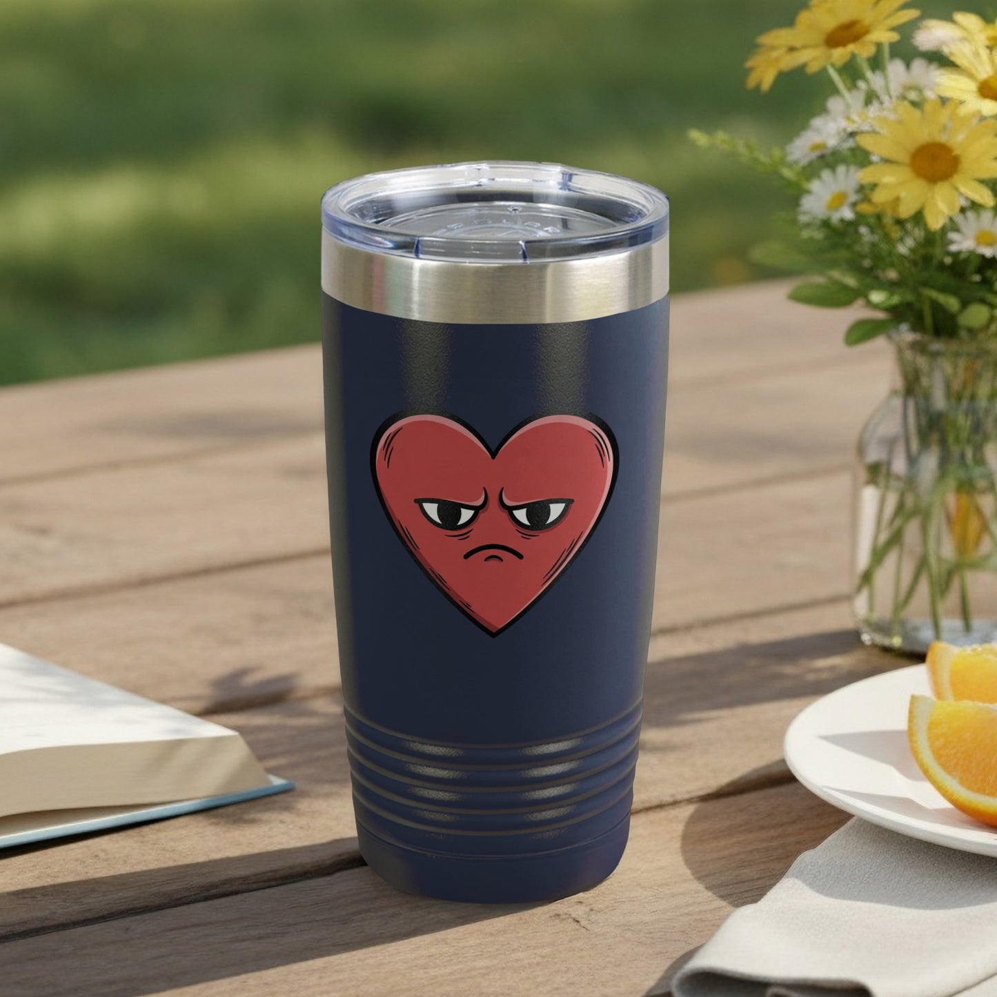 Grumpy Heart Design Insulated Travel Mug Product