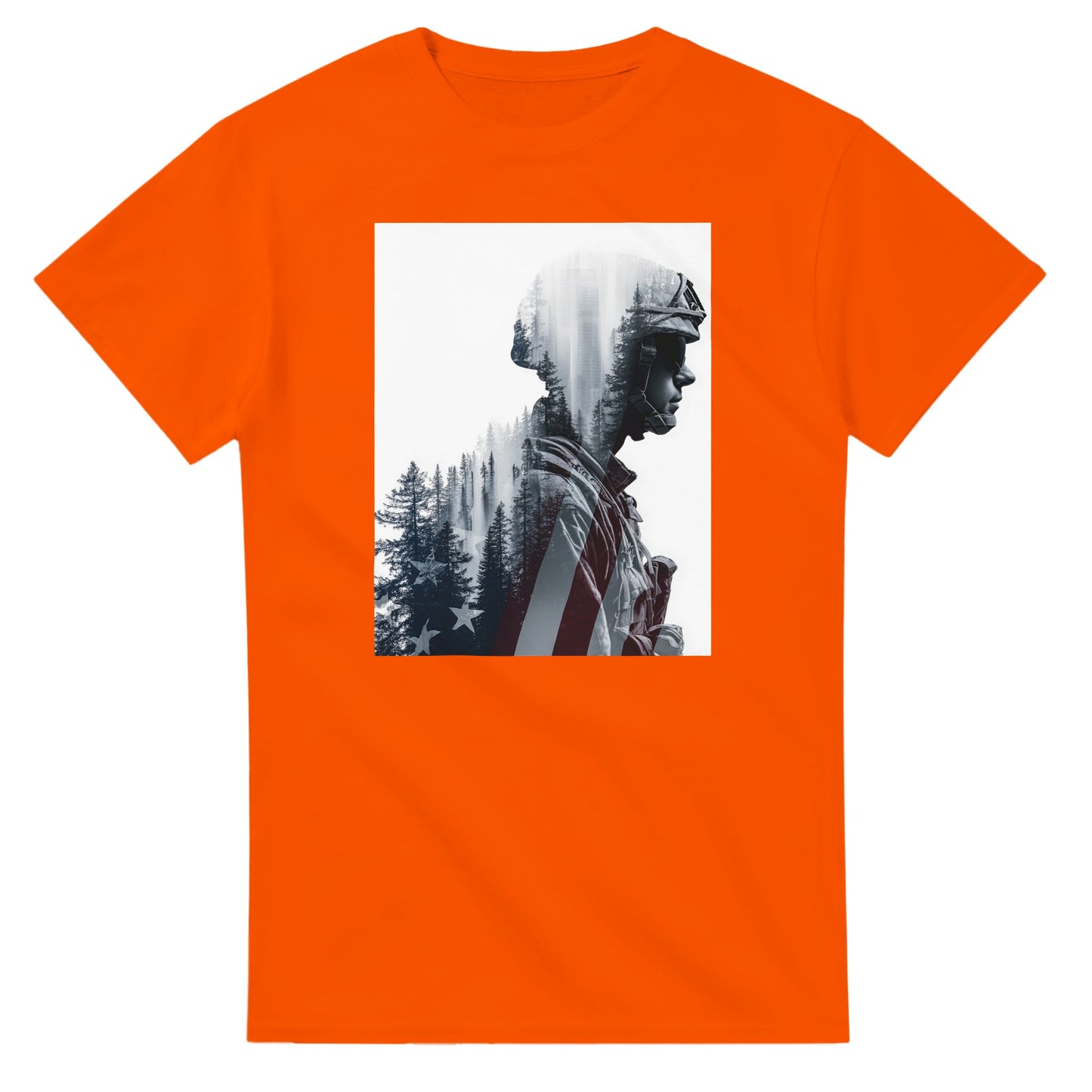 Patriotic Spirit Double Exposure on a heavyweight t-shirt