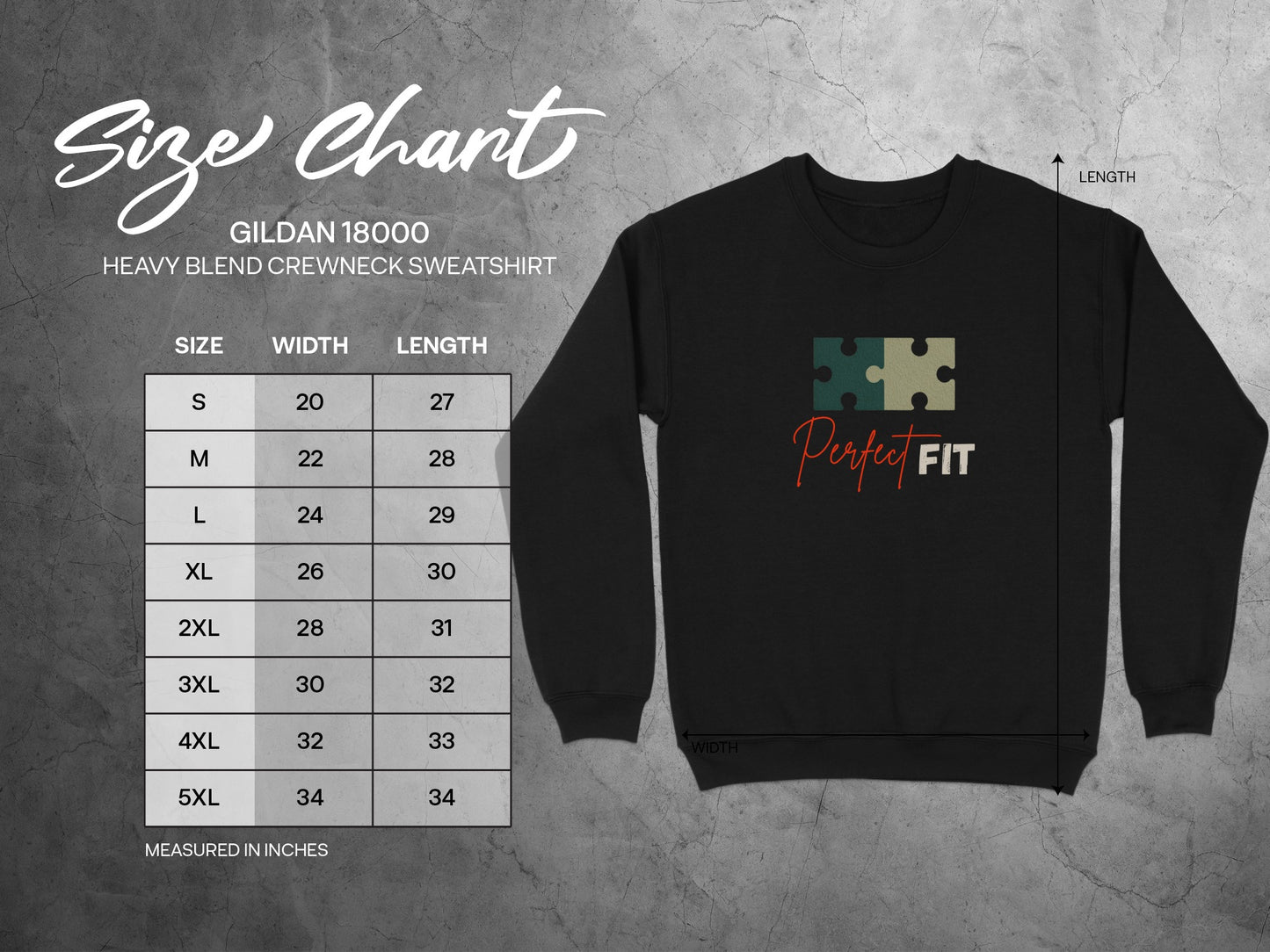 Perfect Fit Gildan 18000 Heavy Blend Crewneck Sweatshirt