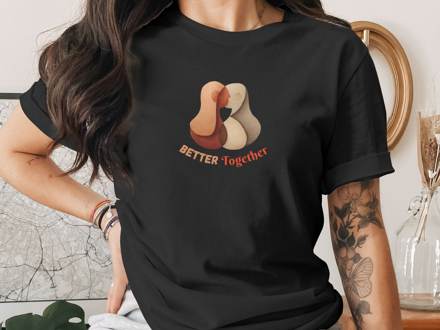 Better Together Artistic Design T-Shirt